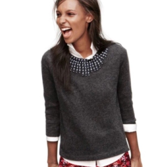 J. Crew Sweaters - J. Crew Starburst Gray Wool Blend Sweater Medium